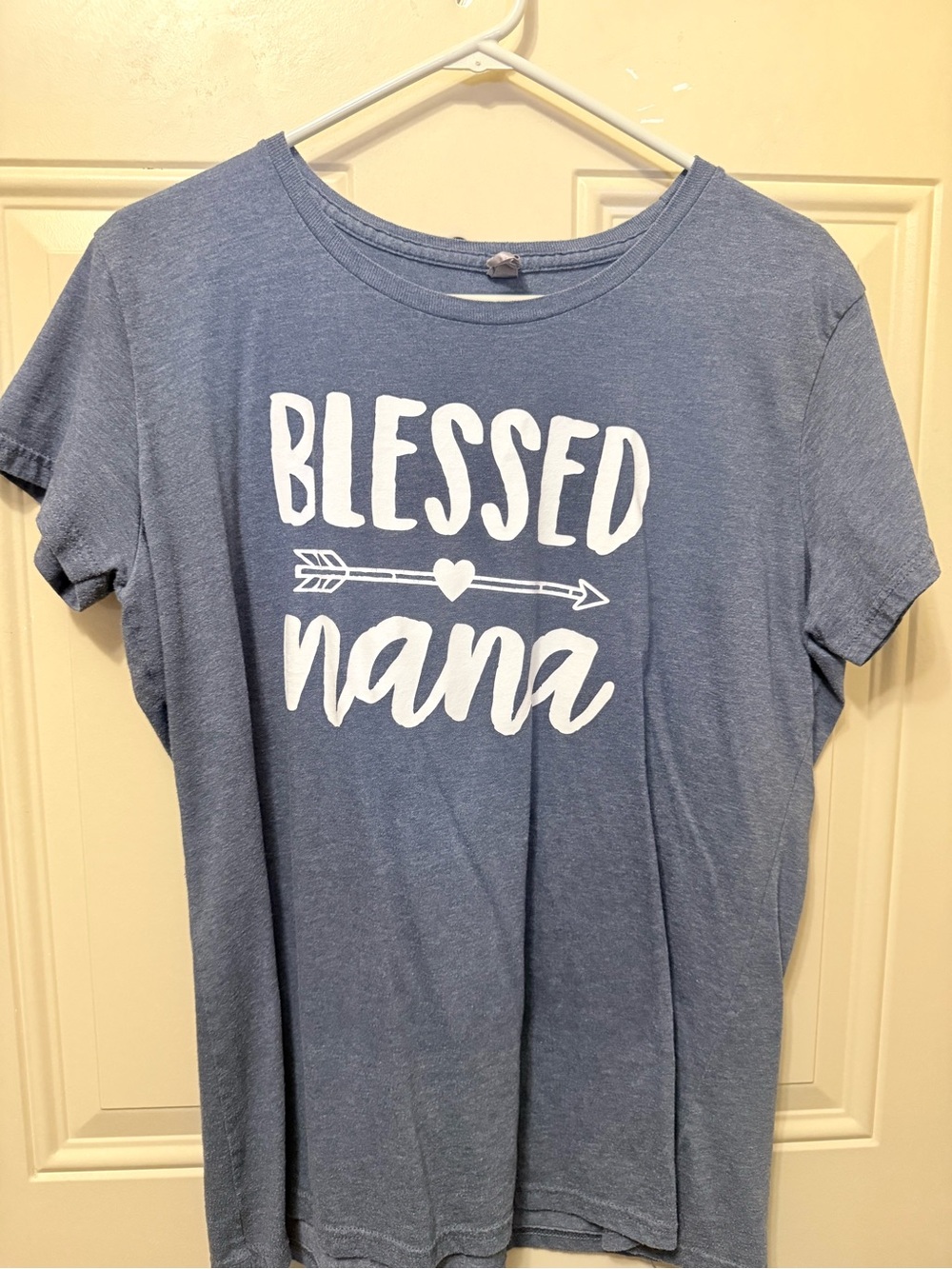 Instant Message Denim Blue Blessed Nana Tee Size XL
